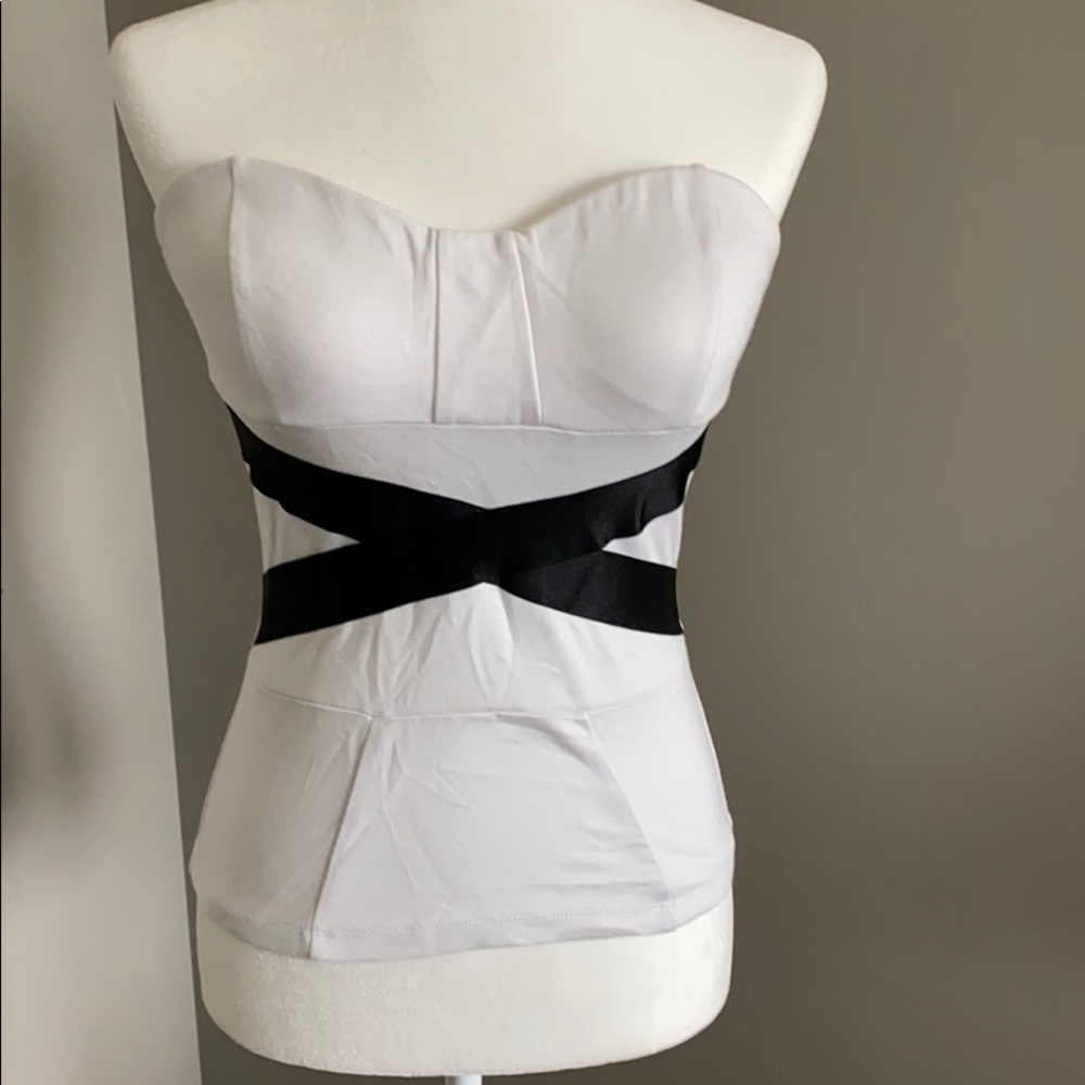 Black & white bebe bustier